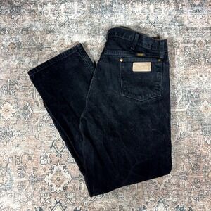 Wrangler 13mwz Cowboy Cut Jeans Men's 35x29 Black Cotton Denim Straight Workwear